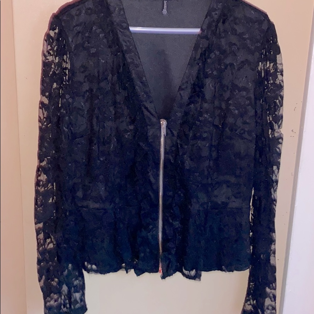 Lace crop jacket